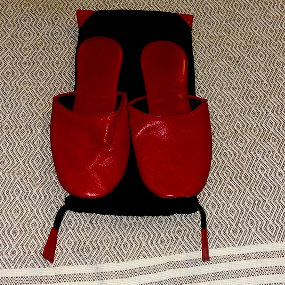 Penhaligon's Shoes - Penhaligon’s Red Leather Slippers